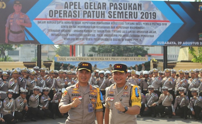 Kapolrestabes Surabaya Pimpin Apel OPS 2019
